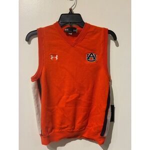 NWT Under Armour Auburn Tigers‎ NCAA Sweater Vest Orange V-Neck Mens XS